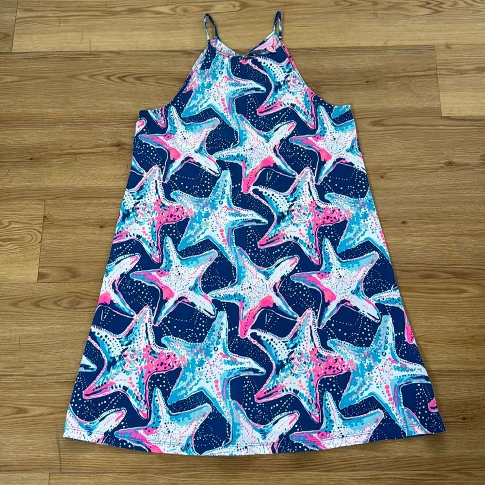 Lilly Pulitzer Womens Margot Swing Dress Star Struck Indigo Medium Tropical